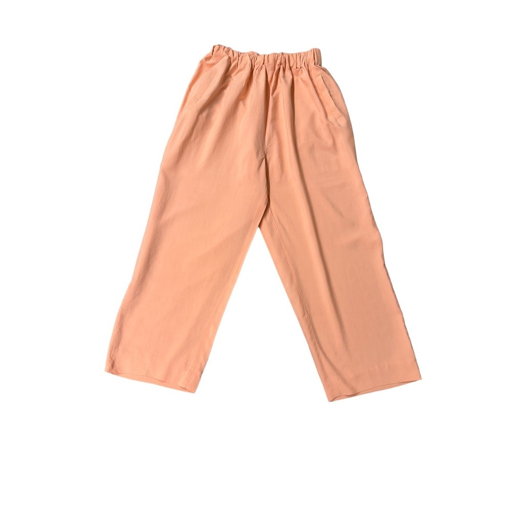 Jane Justin 100% Silk Peach Pants Elastic Waist Pockets Size 12